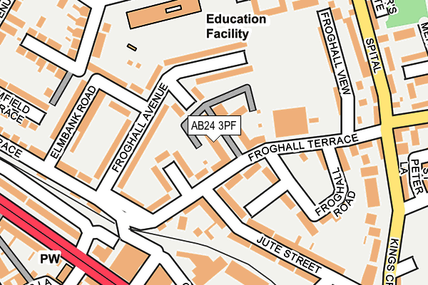 AB24 3PF map - OS OpenMap – Local (Ordnance Survey) AB24 3PF map - OS OpenMap – Local (Ordnance Survey)