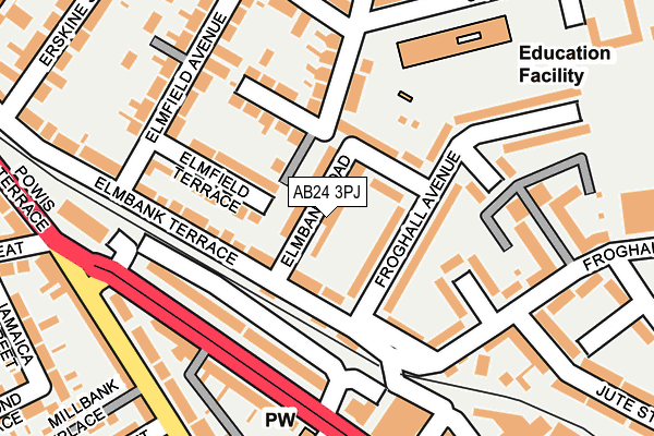 AB24 3PJ map - OS OpenMap – Local (Ordnance Survey) AB24 3PJ map - OS OpenMap – Local (Ordnance Survey)