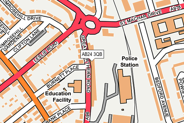 AB24 3QB map - OS OpenMap – Local (Ordnance Survey) AB24 3QB map - OS OpenMap – Local (Ordnance Survey)