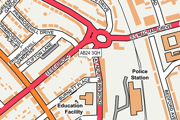 AB24 3QH map - OS OpenMap – Local (Ordnance Survey) AB24 3QH map - OS OpenMap – Local (Ordnance Survey)