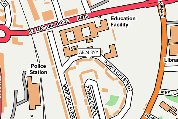 AB24 3YY map - OS OpenMap – Local (Ordnance Survey) AB24 3YY map - OS OpenMap – Local (Ordnance Survey)