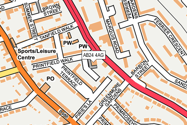AB24 4AG map - OS OpenMap – Local (Ordnance Survey) AB24 4AG map - OS OpenMap – Local (Ordnance Survey)
