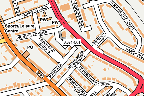 AB24 4AH map - OS OpenMap – Local (Ordnance Survey) AB24 4AH map - OS OpenMap – Local (Ordnance Survey)
