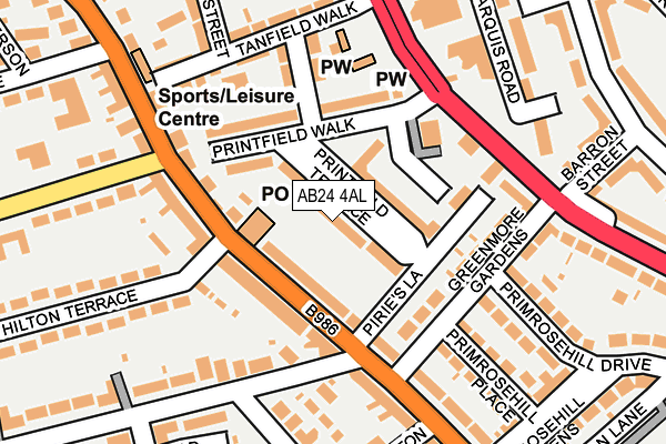 AB24 4AL map - OS OpenMap – Local (Ordnance Survey) AB24 4AL map - OS OpenMap – Local (Ordnance Survey)