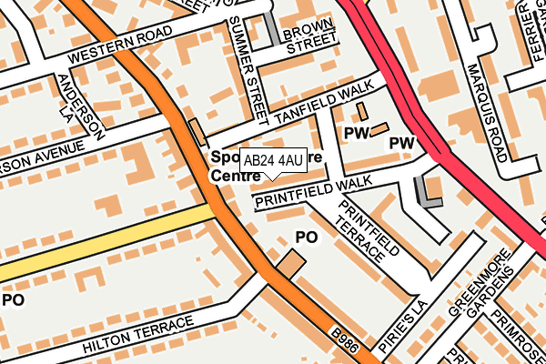AB24 4AU map - OS OpenMap – Local (Ordnance Survey) AB24 4AU map - OS OpenMap – Local (Ordnance Survey)