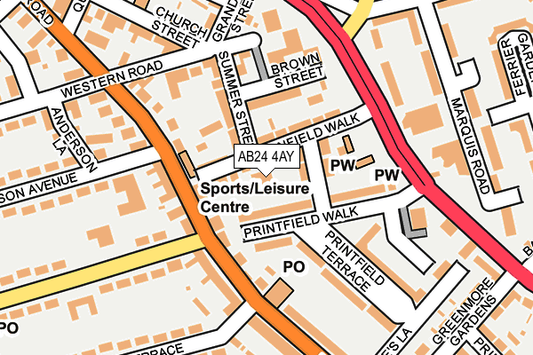 AB24 4AY map - OS OpenMap – Local (Ordnance Survey) AB24 4AY map - OS OpenMap – Local (Ordnance Survey)