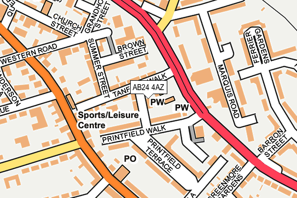 AB24 4AZ map - OS OpenMap – Local (Ordnance Survey) AB24 4AZ map - OS OpenMap – Local (Ordnance Survey)