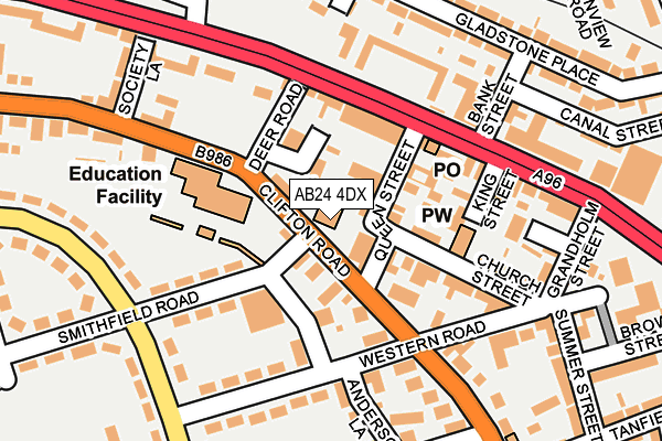 AB24 4DX map - OS OpenMap – Local (Ordnance Survey) AB24 4DX map - OS OpenMap – Local (Ordnance Survey)