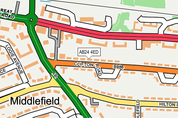 AB24 4ED map - OS OpenMap – Local (Ordnance Survey) AB24 4ED map - OS OpenMap – Local (Ordnance Survey)