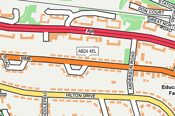AB24 4EL map - OS OpenMap – Local (Ordnance Survey) AB24 4EL map - OS OpenMap – Local (Ordnance Survey)