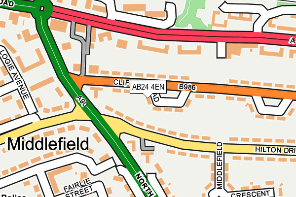 AB24 4EN map - OS OpenMap – Local (Ordnance Survey) AB24 4EN map - OS OpenMap – Local (Ordnance Survey)
