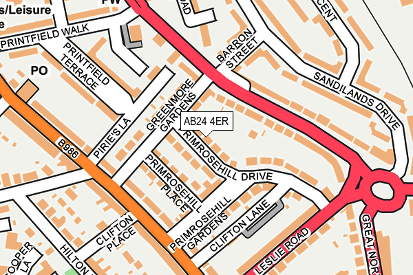 AB24 4ER map - OS OpenMap – Local (Ordnance Survey) AB24 4ER map - OS OpenMap – Local (Ordnance Survey)