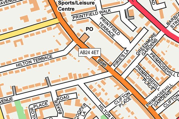 AB24 4ET map - OS OpenMap – Local (Ordnance Survey) AB24 4ET map - OS OpenMap – Local (Ordnance Survey)