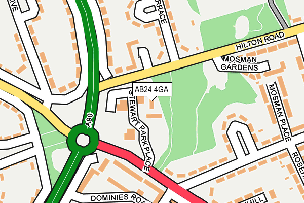 AB24 4GA map - OS OpenMap – Local (Ordnance Survey) AB24 4GA map - OS OpenMap – Local (Ordnance Survey)