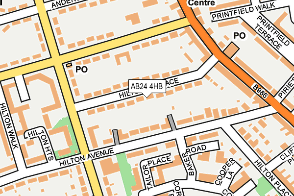AB24 4HB map - OS OpenMap – Local (Ordnance Survey) AB24 4HB map - OS OpenMap – Local (Ordnance Survey)