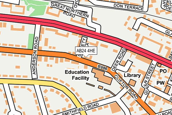 AB24 4HE map - OS OpenMap – Local (Ordnance Survey) AB24 4HE map - OS OpenMap – Local (Ordnance Survey)