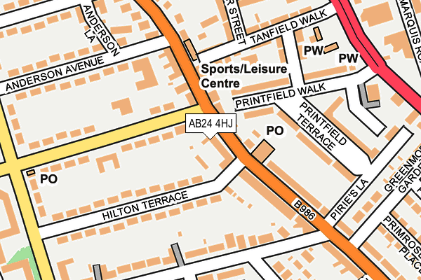 AB24 4HJ map - OS OpenMap – Local (Ordnance Survey) AB24 4HJ map - OS OpenMap – Local (Ordnance Survey)