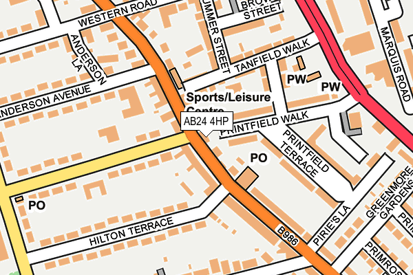AB24 4HP map - OS OpenMap – Local (Ordnance Survey) AB24 4HP map - OS OpenMap – Local (Ordnance Survey)