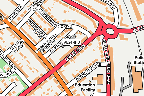 AB24 4HU map - OS OpenMap – Local (Ordnance Survey) AB24 4HU map - OS OpenMap – Local (Ordnance Survey)
