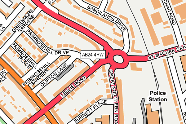 AB24 4HW map - OS OpenMap – Local (Ordnance Survey) AB24 4HW map - OS OpenMap – Local (Ordnance Survey)