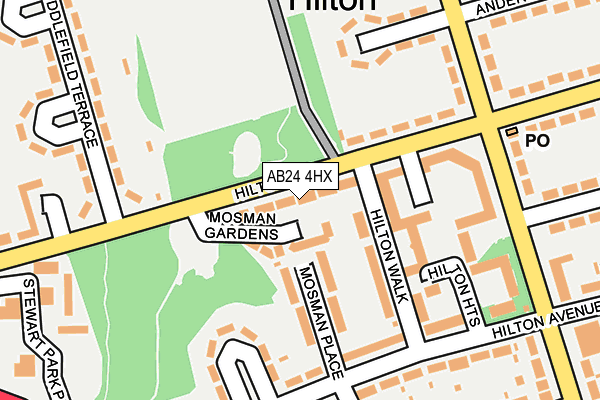 AB24 4HX map - OS OpenMap – Local (Ordnance Survey) AB24 4HX map - OS OpenMap – Local (Ordnance Survey)
