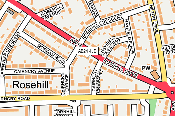 AB24 4JD map - OS OpenMap – Local (Ordnance Survey)
