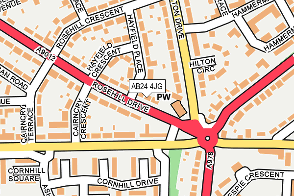 AB24 4JG map - OS OpenMap – Local (Ordnance Survey) AB24 4JG map - OS OpenMap – Local (Ordnance Survey)