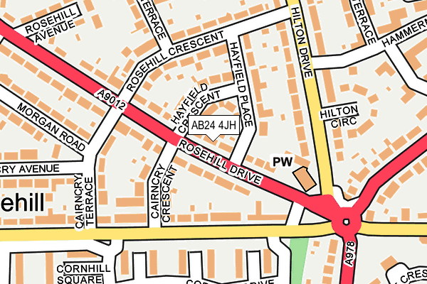 AB24 4JH map - OS OpenMap – Local (Ordnance Survey) AB24 4JH map - OS OpenMap – Local (Ordnance Survey)