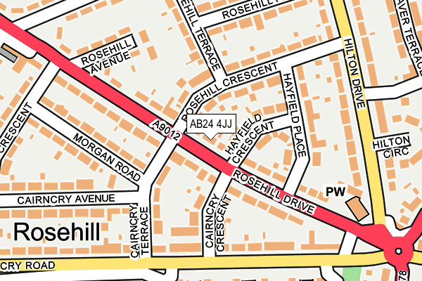 AB24 4JJ map - OS OpenMap – Local (Ordnance Survey)