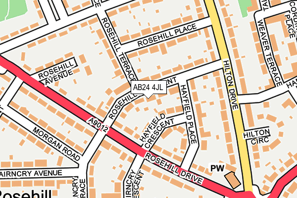 AB24 4JL map - OS OpenMap – Local (Ordnance Survey) AB24 4JL map - OS OpenMap – Local (Ordnance Survey)