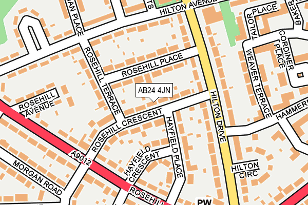 AB24 4JN map - OS OpenMap – Local (Ordnance Survey) AB24 4JN map - OS OpenMap – Local (Ordnance Survey)