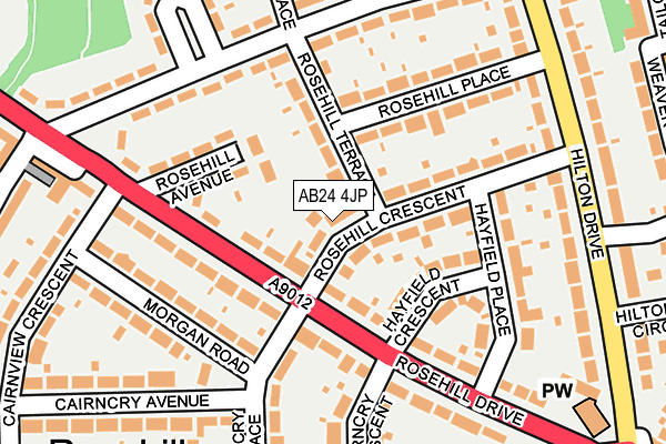 AB24 4JP map - OS OpenMap – Local (Ordnance Survey) AB24 4JP map - OS OpenMap – Local (Ordnance Survey)