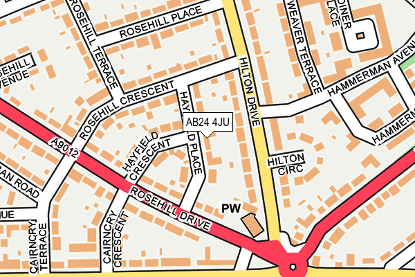 AB24 4JU map - OS OpenMap – Local (Ordnance Survey) AB24 4JU map - OS OpenMap – Local (Ordnance Survey)
