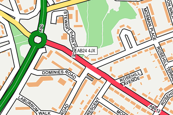 AB24 4JX map - OS OpenMap – Local (Ordnance Survey) AB24 4JX map - OS OpenMap – Local (Ordnance Survey)