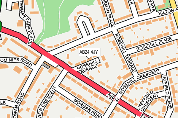 AB24 4JY map - OS OpenMap – Local (Ordnance Survey) AB24 4JY map - OS OpenMap – Local (Ordnance Survey)
