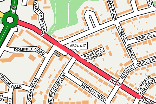 AB24 4JZ map - OS OpenMap – Local (Ordnance Survey) AB24 4JZ map - OS OpenMap – Local (Ordnance Survey)