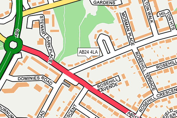 AB24 4LA map - OS OpenMap – Local (Ordnance Survey) AB24 4LA map - OS OpenMap – Local (Ordnance Survey)