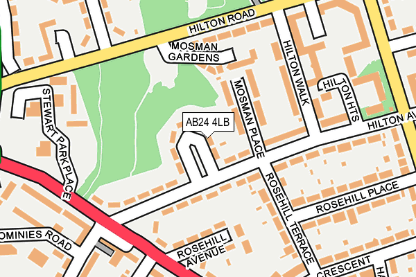 AB24 4LB map - OS OpenMap – Local (Ordnance Survey) AB24 4LB map - OS OpenMap – Local (Ordnance Survey)