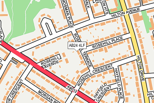 AB24 4LF map - OS OpenMap – Local (Ordnance Survey) AB24 4LF map - OS OpenMap – Local (Ordnance Survey)