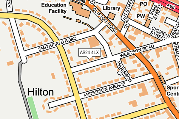 AB24 4LX map - OS OpenMap – Local (Ordnance Survey) AB24 4LX map - OS OpenMap – Local (Ordnance Survey)
