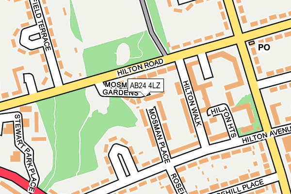 AB24 4LZ map - OS OpenMap – Local (Ordnance Survey) AB24 4LZ map - OS OpenMap – Local (Ordnance Survey)