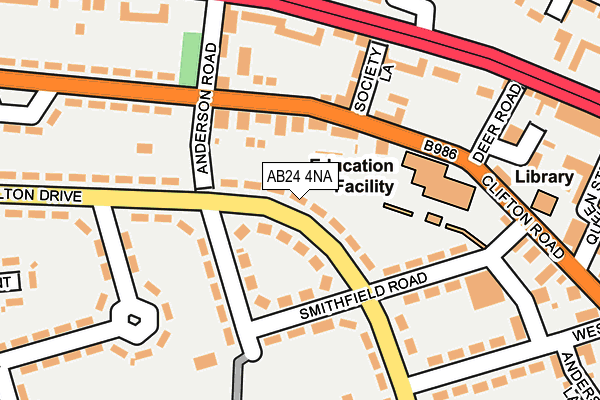 AB24 4NA map - OS OpenMap – Local (Ordnance Survey) AB24 4NA map - OS OpenMap – Local (Ordnance Survey)