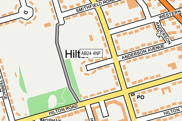 AB24 4NF map - OS OpenMap – Local (Ordnance Survey) AB24 4NF map - OS OpenMap – Local (Ordnance Survey)