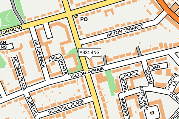 AB24 4NG map - OS OpenMap – Local (Ordnance Survey) AB24 4NG map - OS OpenMap – Local (Ordnance Survey)