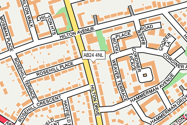 AB24 4NL map - OS OpenMap – Local (Ordnance Survey) AB24 4NL map - OS OpenMap – Local (Ordnance Survey)