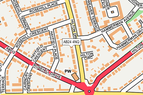 AB24 4NQ map - OS OpenMap – Local (Ordnance Survey) AB24 4NQ map - OS OpenMap – Local (Ordnance Survey)