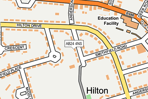 AB24 4NS map - OS OpenMap – Local (Ordnance Survey) AB24 4NS map - OS OpenMap – Local (Ordnance Survey)