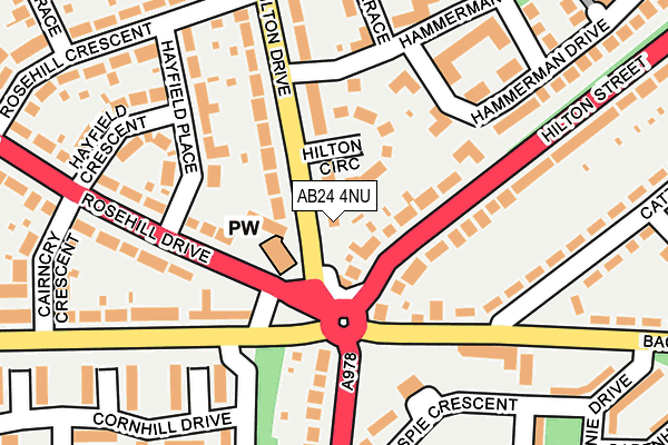 AB24 4NU map - OS OpenMap – Local (Ordnance Survey) AB24 4NU map - OS OpenMap – Local (Ordnance Survey)