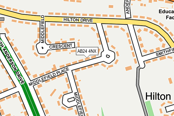 AB24 4NX map - OS OpenMap – Local (Ordnance Survey) AB24 4NX map - OS OpenMap – Local (Ordnance Survey)