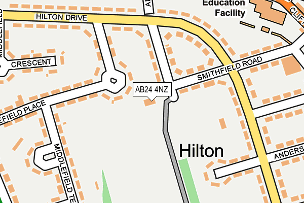 AB24 4NZ map - OS OpenMap – Local (Ordnance Survey) AB24 4NZ map - OS OpenMap – Local (Ordnance Survey)
